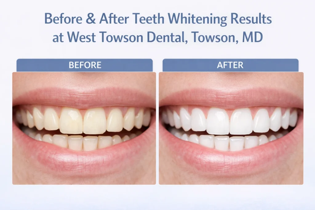 Teeth whitening results at West Towson Dental