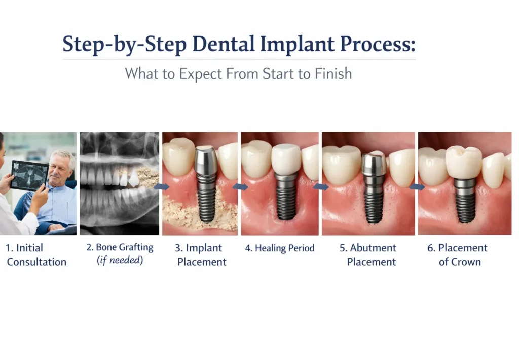 Step-by-step dental implant journey